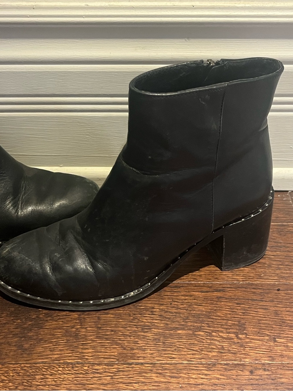 Vero Moda Black Women's Leather Ankle Boots - Picture 6 of 11
